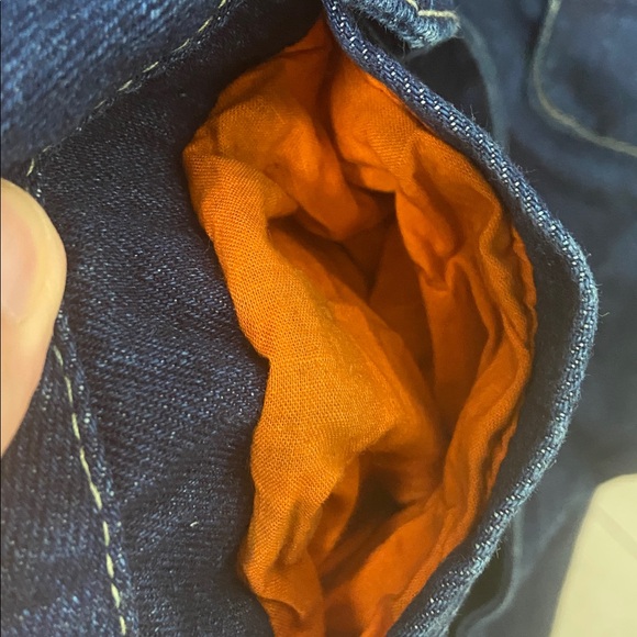 Vintage 1980’s Dual Control Denim Navy Sherpa Collar Bomber Jacket - Picture 8 of 12